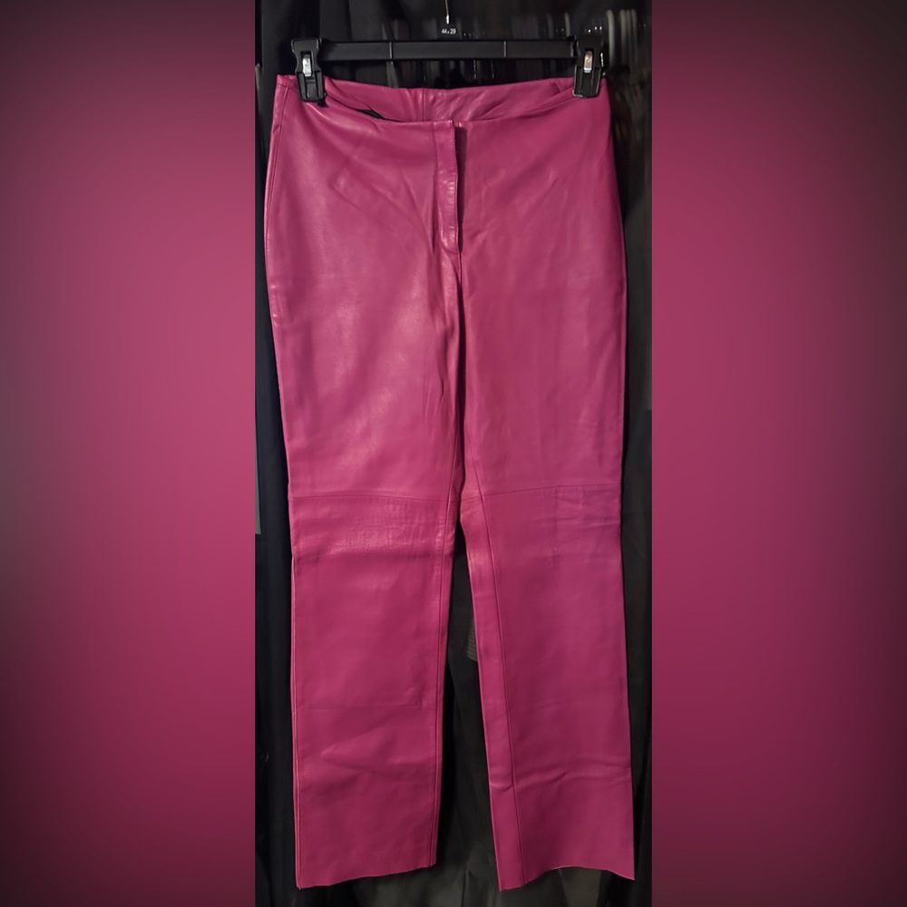 Bebe Fuchsia Leather Pants size 8